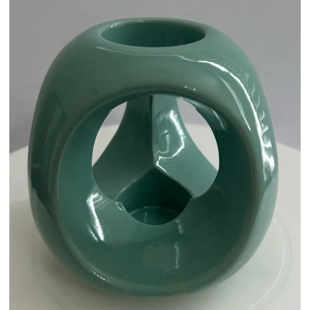 Vintage 99 INTL Lucky Bamboo Turquoise Vase Holder - Vase Not Included - Picture 1 of 8